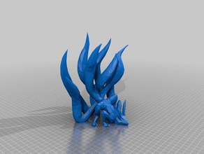 low-poly 9 tailed fox Kunst 3d print model - Mito3D