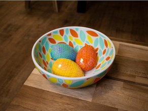 multi-color fruit bowl 3d printing bowls fruits leaf leaves multicolor 3d print model - Mito3D