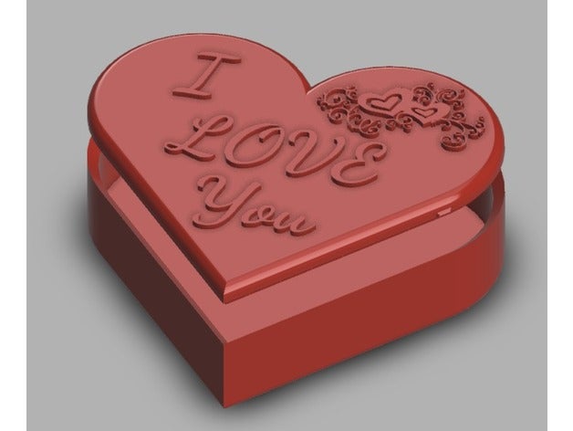 Herz-box Container Geschenk Geschenk-box Liebe ring storage valentine valentines Tag 3D print model - Mito3D
