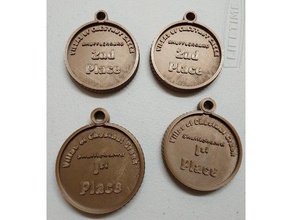 olimpico stile metallico sportivo all'aperto 1 ° posto premio badge di bronzo metallo oro argento 3d print model - Mito3D