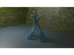 bonsai tronco de árvore voronoi a arte aquário 3d print model - Mito3D