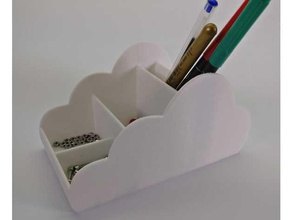 cloud desk organizer containers office organization 3d print model - Mito3D