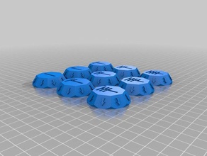chaos objective markers toy game accessories daemons gods space marines dark tongue token tokens warhammer 40000 40k wh40k 3d print model - Mito3D