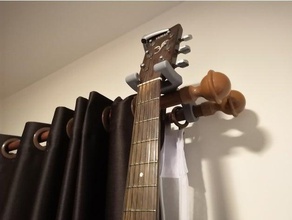 guitarra cabide de trilhos cortina outros acústico violão hangar 3d print model - Mito3D