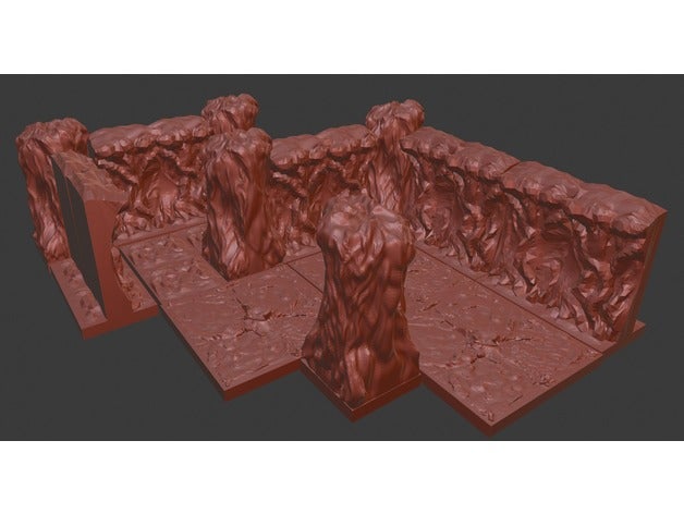 living dungeon games dnd tiles rpg 3D print model - Mito3D
