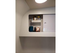 winnebago travato gl bathroom shelf organization 3d print model - Mito3D
