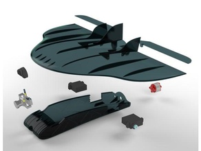 le faucon pèlerin micro drone de l'échantillon rc des véhicules Imprimée en 3d avion delta aile elevons vol volante ailes volantes lasercut deux canaux 3d print model - Mito3D