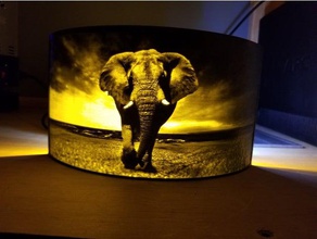 elephant lithophane 2d art decor led natgeo nature night light nightlight wildlife 3d print model - Mito3D