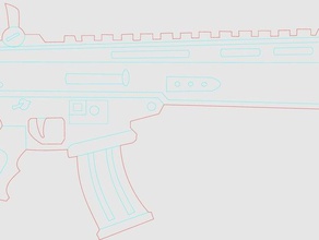 fortnite armas de fuego pdf dxf 2d art el láser lasercut 3d print model - Mito3D