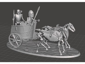 28mm guerriero scheletro carro da guerra giochi dnd in miniatura miniature cranio undead 3d print model - Mito3D