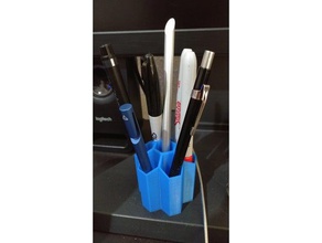 hexagonal pencil holder organization cup pen 3d print model - Mito3D