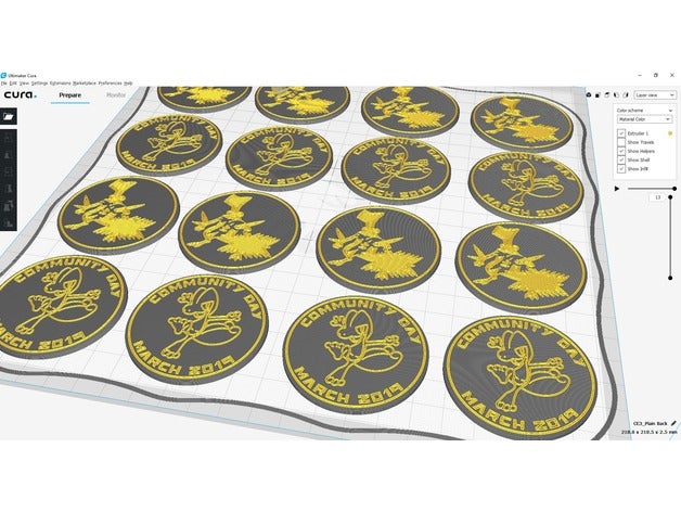 pokemon aller de la journée communautaire 15 pièces treecko les monnaie badges grovyle pokemongo pokemons jouet sceptile 3D print model - Mito3D
