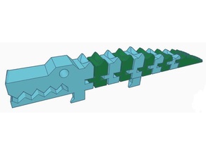 flexi Krokodil remix Tiere artikuliert bend dual-Farbe dual-extruder dual-extrusion flexibel Eidechse polymathic twist zwei Farbe twsted 3d print model - Mito3D