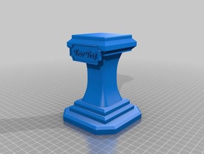 pedestal suporte busto impressões decoração figurine monte placa de identificação 3d print model - Mito3D