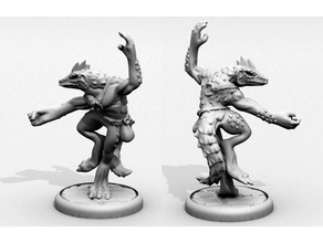 lizardfolk monk toy game accessories dd dnd dungeons dragons figure miniature miniatures roleplaying rpg tabletop wargaming 3d print model - Mito3D