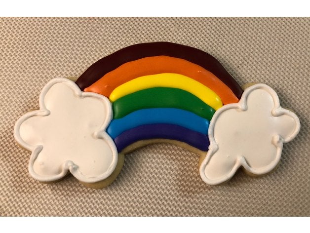 rainbow clouds cookie cutter kitchen dining 3D print model - Mito3D