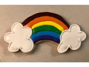 rainbow clouds cookie cutter kitchen dining 3d print model - Mito3D