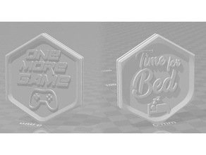gaming bed token video games one more game time 3d print model - Mito3D