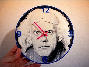 reloj regreso al futuro art 3dlito de dos avenir l'horloge doc mur horloge murale 3d print model - Mito3D