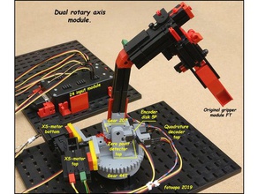 Doppel-rotierende-Modul integrierte Elektronik in der Robotik ah3144 ah3144e fischertechnik fotoopa Halle Quadratur-decoder Drehachse 3d print model - Mito3D