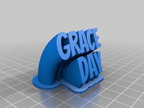 grace text office customized 3d print model - Mito3D