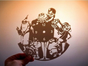 reloj minions art clock stencil 3d print model - Mito3D