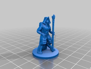 tabaxi wanderer games 28mm cat character dnd dragons druid dungeons female kitten kitty lady mini rpg staff tabletop 3d print model - Mito3D