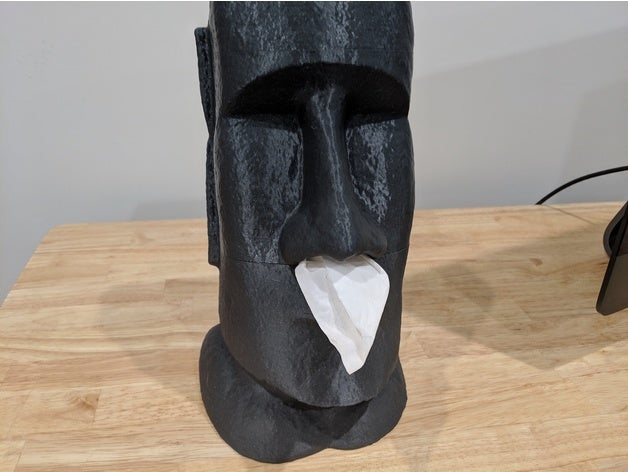moai tissue dispenser split printing containers nsfw 3D print model - Mito3D