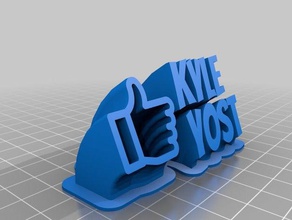 mon personnalisés balayage 2-nom de la ligne plaque texte bureau 3d print model - Mito3D