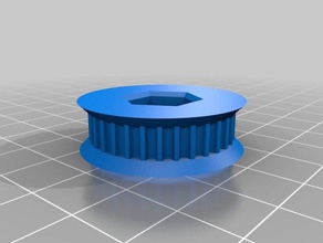 htd 3m pulley 32 teeth 6mm wide m8 hex nut parts customized 3d print model - Mito3D