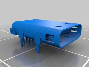 usb tipo c conector hembra la electrónica 3d print model - Mito3D