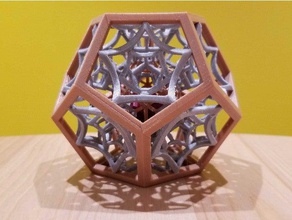 multi-material dodecahedron 3d printing geometric geometry multicolor multimaterial palette palette2 paletteprinted printedwithpalette shape soluble support 3d print model - Mito3D