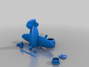 gee bee uçak-appleman-remix banka paralar rozetleri sinek para oyuncak 3d print model - Mito3D