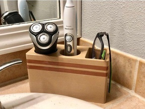 bathroom organizer glasses holder toothbrush 3d print model - Mito3D