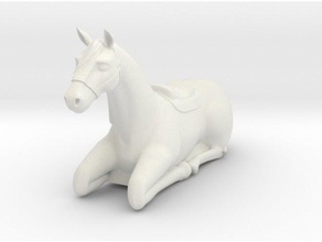 la pose de cheval animaux d'action décoration bureau figure amusant trousseau clés layinghorse sculpture pierre 3d print model - Mito3D