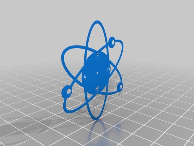 atom Wanduhr Dekor 3D print model - Mito3D