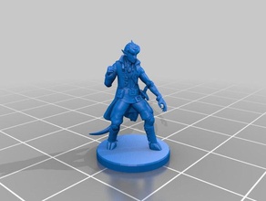 tiefling monk miniature toy game accessories 3dprintable dungeons dragons tabletop 3d print model - Mito3D