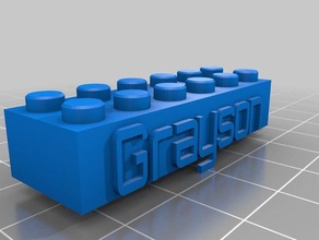 my customized lego block necklacekeychain grayson construction toys 3d print model - Mito3D