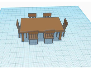 table chairs model furniture 3d print model - Mito3D