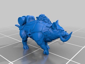 war pig mount miniature toy game accessories 3dprintable dungeons dragons tabletop warthog 3d print model - Mito3D