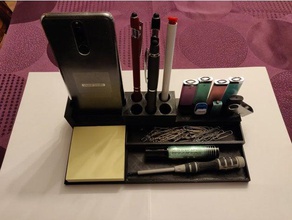 deck desk office pen holder phone stand post-it usb 3d print model - Mito3D