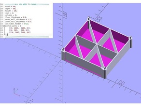 customizable stackable bins tool holders boxes openscad parametric 3d print model - Mito3D