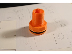 tank hose connector diy through hole 3d print model - Mito3D
