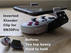 inverted xtander clip 8bitdo sn30pro video games 3d print model - Mito3D