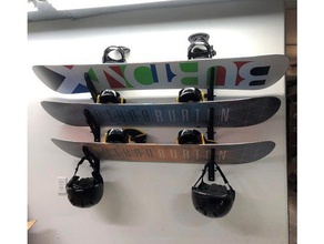 snowboard bağlama eldiven kask sahipleri spor açık havada takın raf duvara monte 3d print model - Mito3D