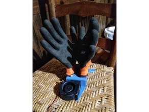 dos de guante secador 75x30 ventilador, sin tornillos deporte al aire libre guantes deportes 3d print model - Mito3D