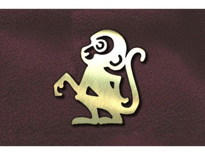 monkey pendant jewelry brass casting lost pla vegoilguy 3d print model - Mito3D