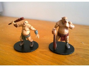4 ogre poses posing file games dd dnd dungeons dragons miniature miniatures monster monsters 3d print model - Mito3D