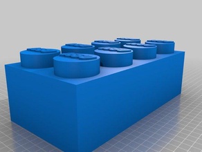ladrillo de lego con una caja pañuelos los hogares titular 3d print model - Mito3D