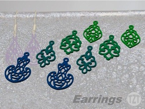 boucles d'oreilles 4 ensembles de bijoux pendentif portable 3d print model - Mito3D